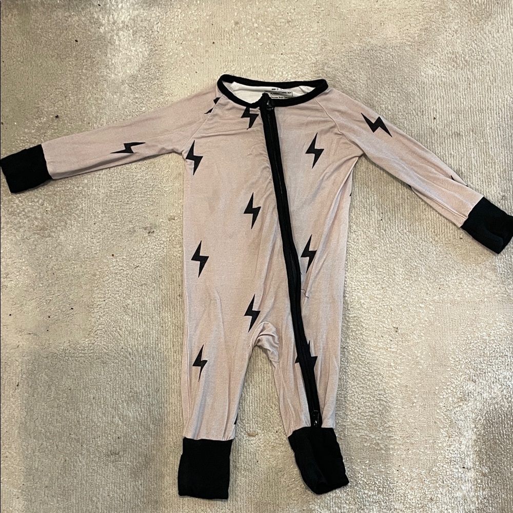 BAMBOO Lightning Bolt One Piece - Tan and Black